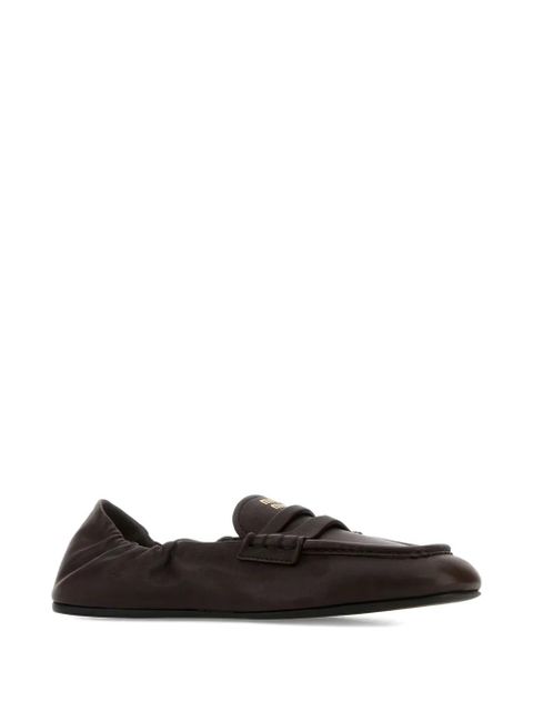 Miu Miu ruches leather loafers - Brown - zdjęcie produktu nr 2
