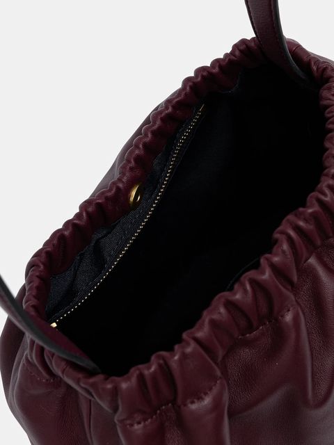 Tommy Hilfiger torebka skórzana kolor bordowy AW0AW18307 - zdjęcie produktu nr 2