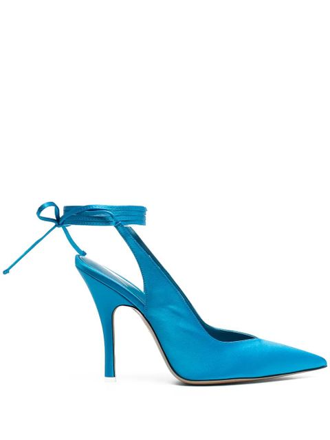 The Attico ankle-tied leather pumps - Blue - zdjęcie produktu nr 1