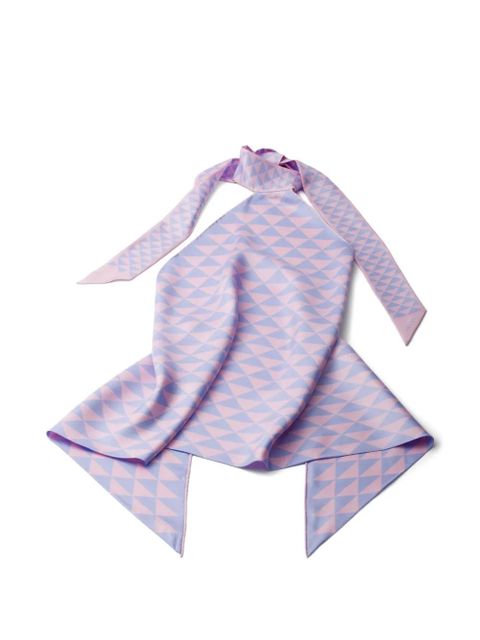 Prada printed silk twill halter top - Pink - zdjęcie produktu nr 1