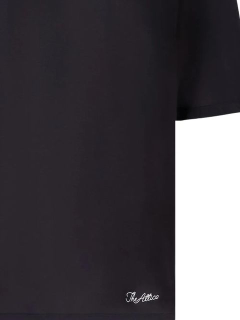 The Attico logo-embroidered cotton T-shirt - Black