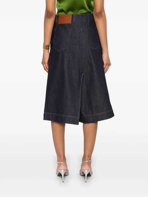 Victoria Beckham denim midi skirt - Blue