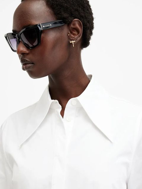 AllSaints koszula bawełniana MOIRA damska kolor biały regular z kołnierzykiem klasycznym W083PB