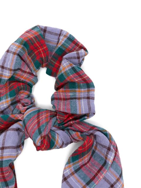 Vivienne Westwood tartan-pattern logo-embroidery scrunchie - Purple - zdjęcie produktu nr 2