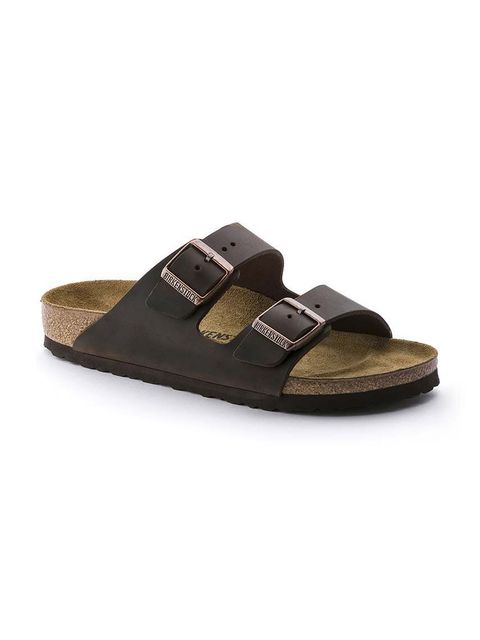 Birkenstock klapki skórzane Arizona damskie kolor brązowy 52533 - zdjęcie produktu nr 2