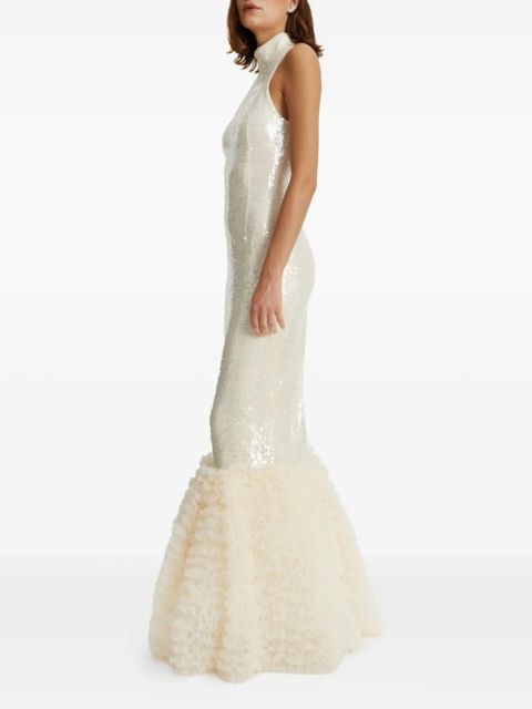 ROTATE BIRGER CHRISTENSEN sequin-embellished ruffled gown - Neutrals