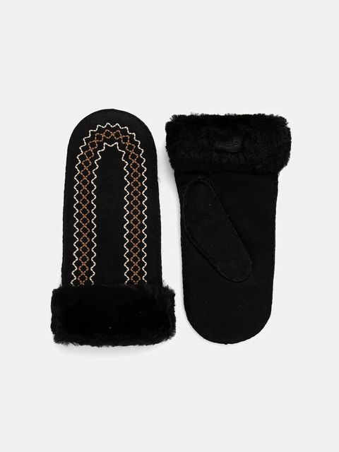 UGG rękawiczki zamszowe damskie kolor czarny 100907 - zdjęcie produktu nr 1