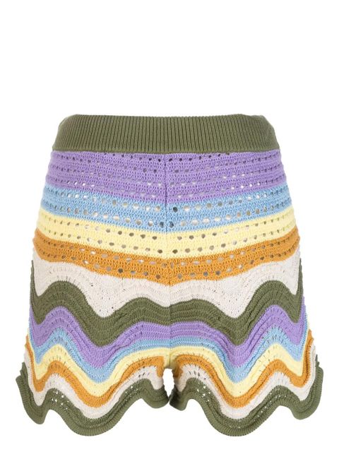 ZIMMERMANN striped crochet shorts - Purple