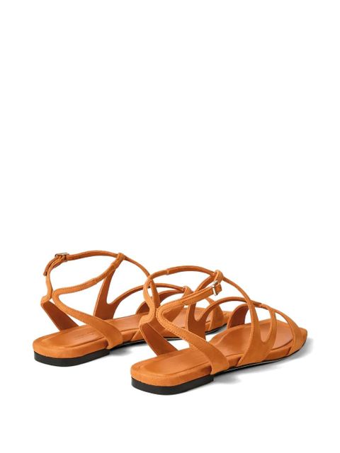 Jimmy Choo Alya ankle strap flat sandals - Orange