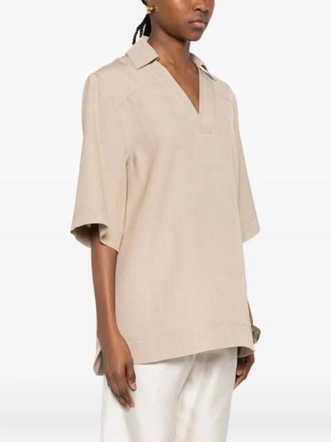 LouLou de Saison Ermo V-neck T-shirt - Neutrals