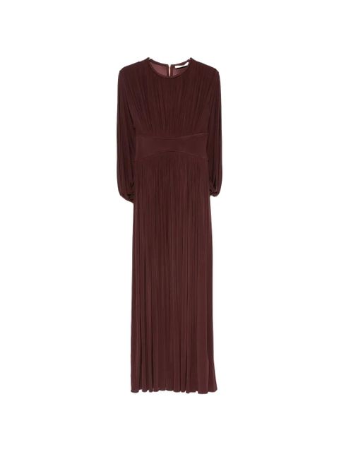 ZIMMERMANN Luna pleated long-sleeve dress - Red - zdjęcie produktu nr 1