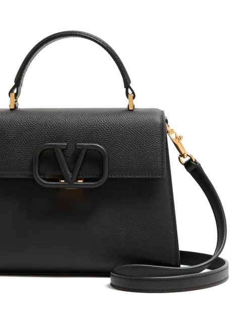 Valentino Garavani VSling grainy leather shoulder bag - Black