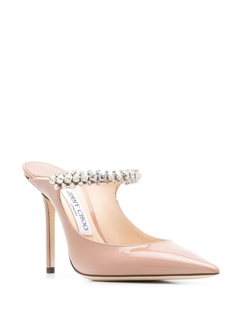Jimmy Choo Bing 100mm crystal-embellished mules - Pink - zdjęcie produktu nr 2