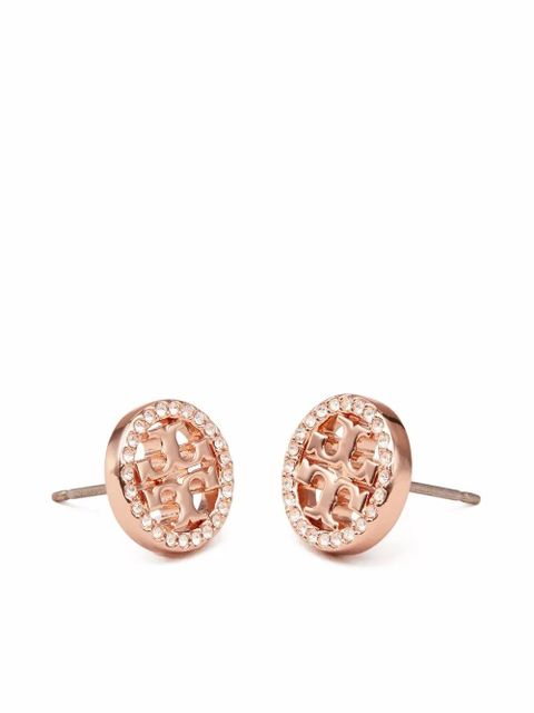 Tory Burch Miller pavé stud earrings - Pink - zdjęcie produktu nr 2
