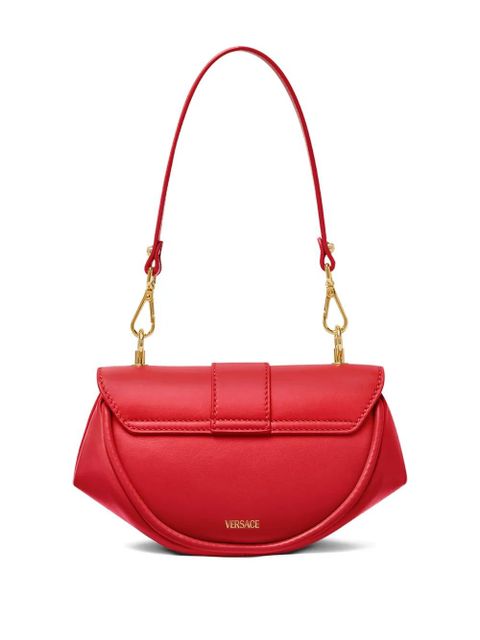 Versace curved-flap leather shoulder bag - Red