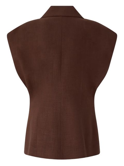 PINKO single-breasted sleeveless gilet - Brown - zdjęcie produktu nr 2