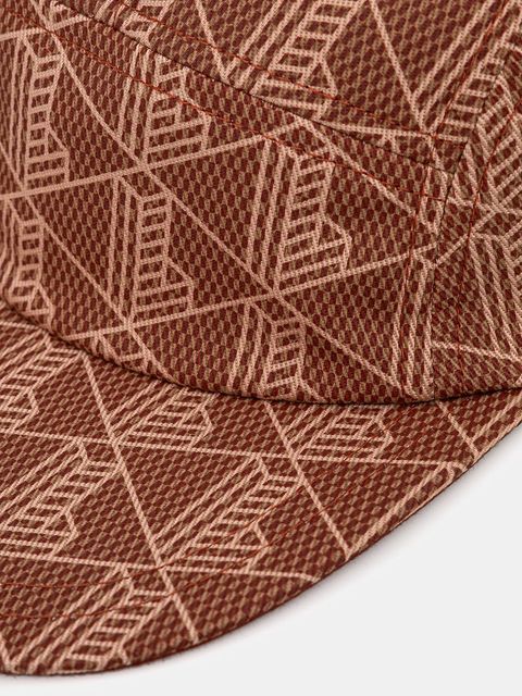 Lacoste czapka z daszkiem bawełniana kolor brązowy wzorzysta RK0763