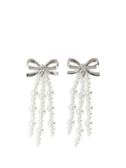 Self-Portrait bow pearl earrings - Silver - zdjęcie produktu nr 2
