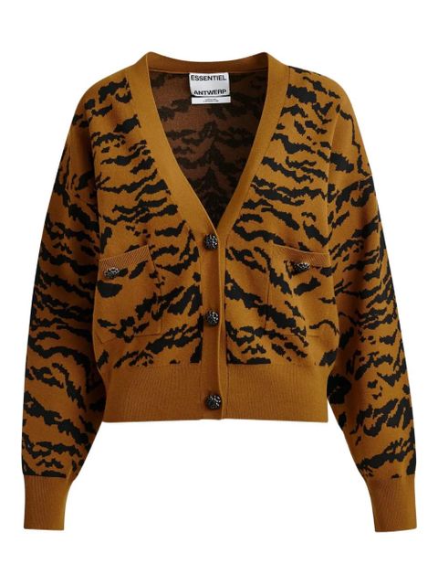 Essentiel Antwerp Icali tiger-pattern cardigan - Brown - zdjęcie produktu nr 1