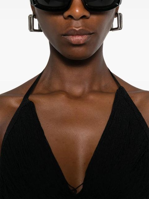 The Attico multi-strings crop top - Black