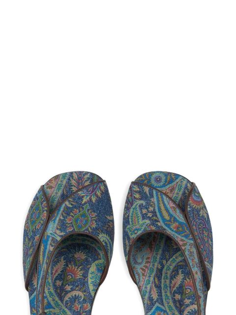 ETRO paisley flat sandals - Blue