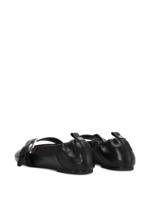 GANNI faux-leather ballet flats - Black