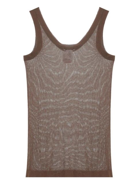 LEMAIRE seamless ribbed tank top - Brown