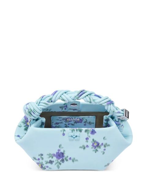 GANNI mini Bou floral-print crossbody bag - Blue