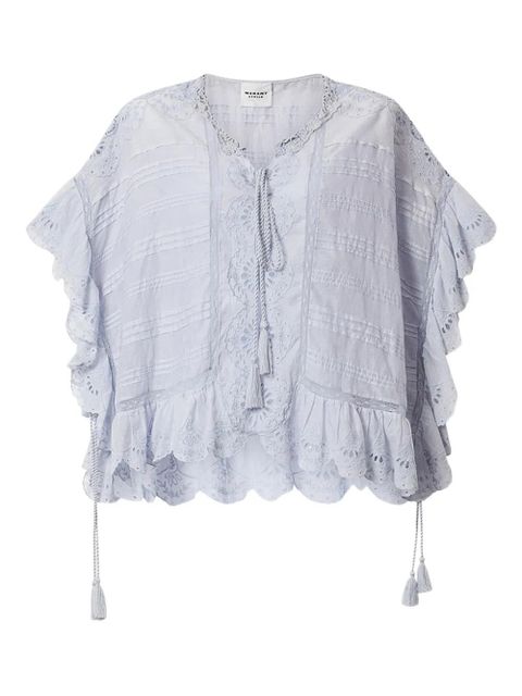 MARANT ÉTOILE PAYTON ruffled top - Blue - zdjęcie produktu nr 1