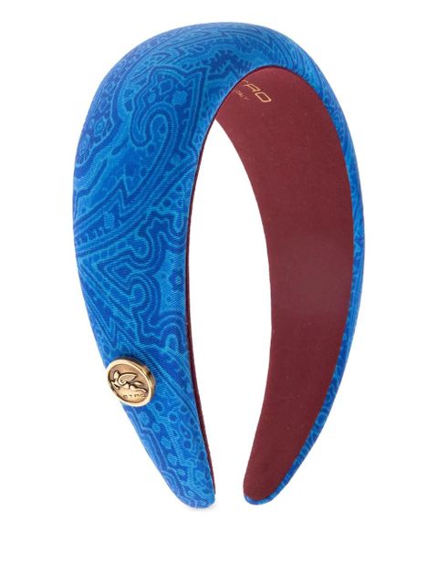 ETRO paisley-print logo-plaque headband - Blue - zdjęcie produktu nr 1