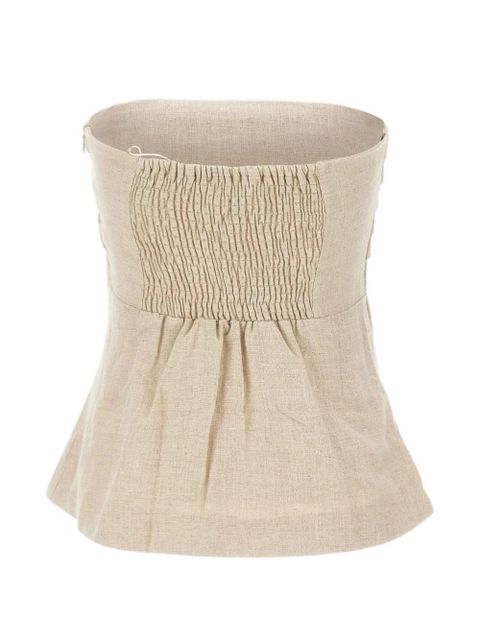 Faithfull the Brand strapless ruched top - Neutrals