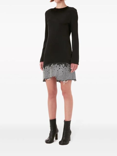 JW Anderson glitter-detail crew-neck minidress - Black