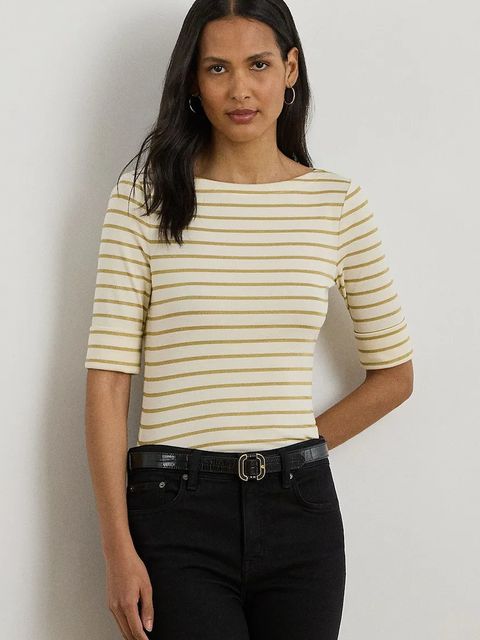 Lauren Ralph Lauren t-shirt damskie kolor beżowy 200980044 - zdjęcie produktu nr 1