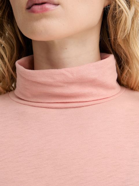 Marc O'Polo longsleeve bawełniany kolor różowy z golfem 5000007063