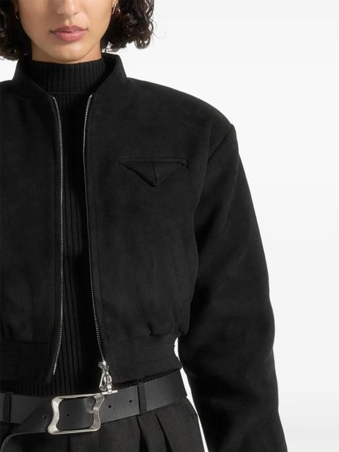 Manière De Voir Monique wide-shoulder zip jacket - Black