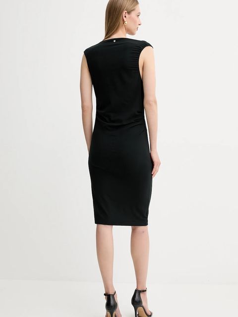 BOSS Orange sukienka kolor czarny mini dopasowana 50543459