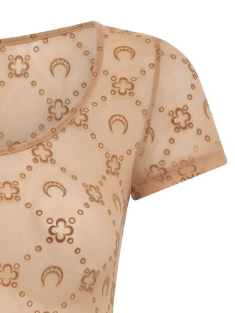 Marine Serre mesh flocked top - Neutrals - zdjęcie produktu nr 2