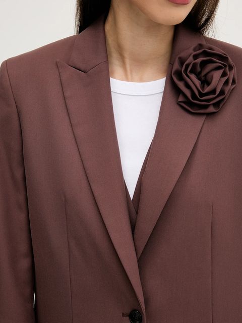 HUGO marynarka kolor brązowy jednorzędowa gładka 50544133 - zdjęcie produktu nr 2