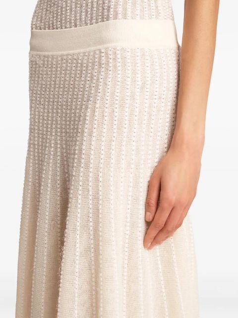 KHAITE Dawn midi skirt - Neutrals