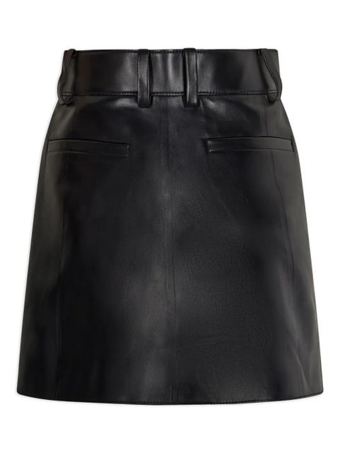Rabanne double-buttoned leather miniskirt - Black