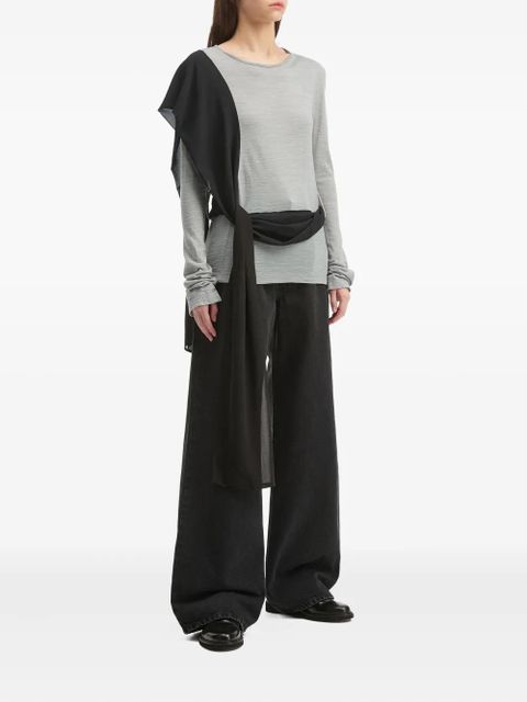 MM6 Maison Margiela draped-panel long-sleeved top - Grey