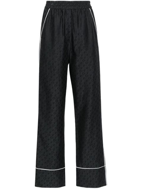 Off-White logo-jacquard straight-leg trousers - Black - zdjęcie produktu nr 1