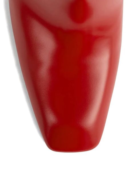 TOTEME glossy square-toe boots - Red