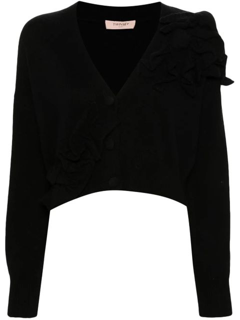 TWINSET floral-appliqué cardigan - Black - zdjęcie produktu nr 1