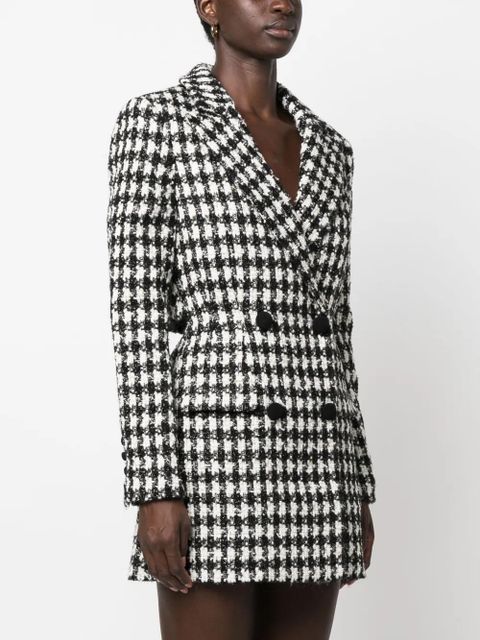 Self-Portrait houndstooth blazer dress - Black