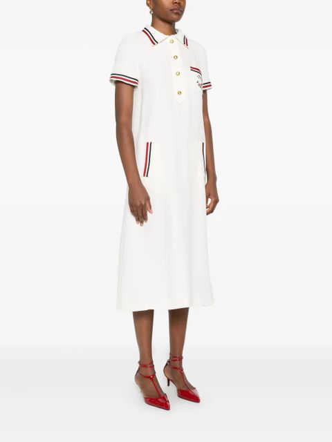 Valentino Garavani cherry-embellished polo midi dress - White