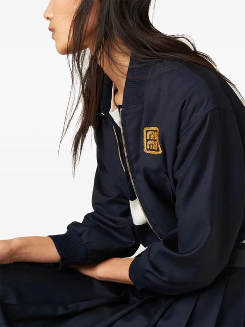 Miu Miu Batavia bomber jacket - Blue - zdjęcie produktu nr 2