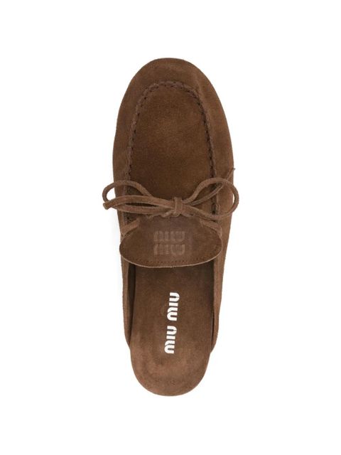 Miu Miu bow-detail mules - Brown