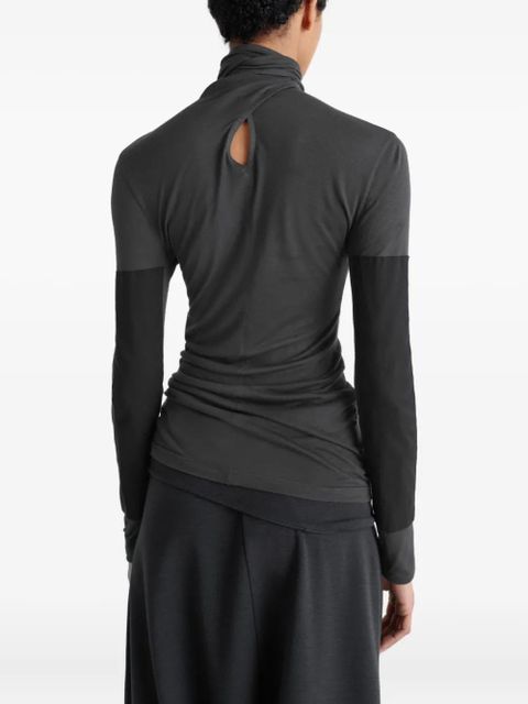 LEMAIRE neck-tie long-sleeve top - Grey