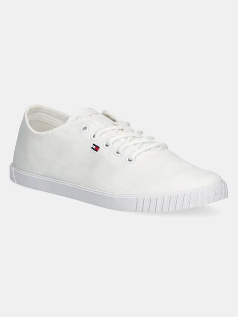 Tommy Hilfiger tenisówki CANVAS LACE UP SNEAKER kolor biały FW0FW08641 - zdjęcie produktu nr 1